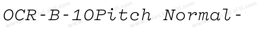 OCR-B-10Pitch Normal字体转换
